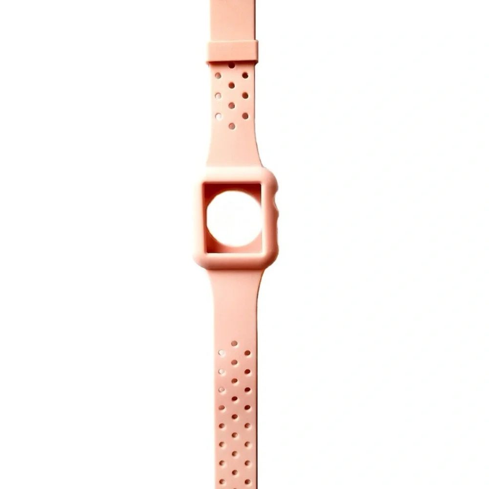 🎉 HOST PICK 🎉 *NEW/ UNUSED* Pink Silicone Apple Watch 42mm Protective Case Band